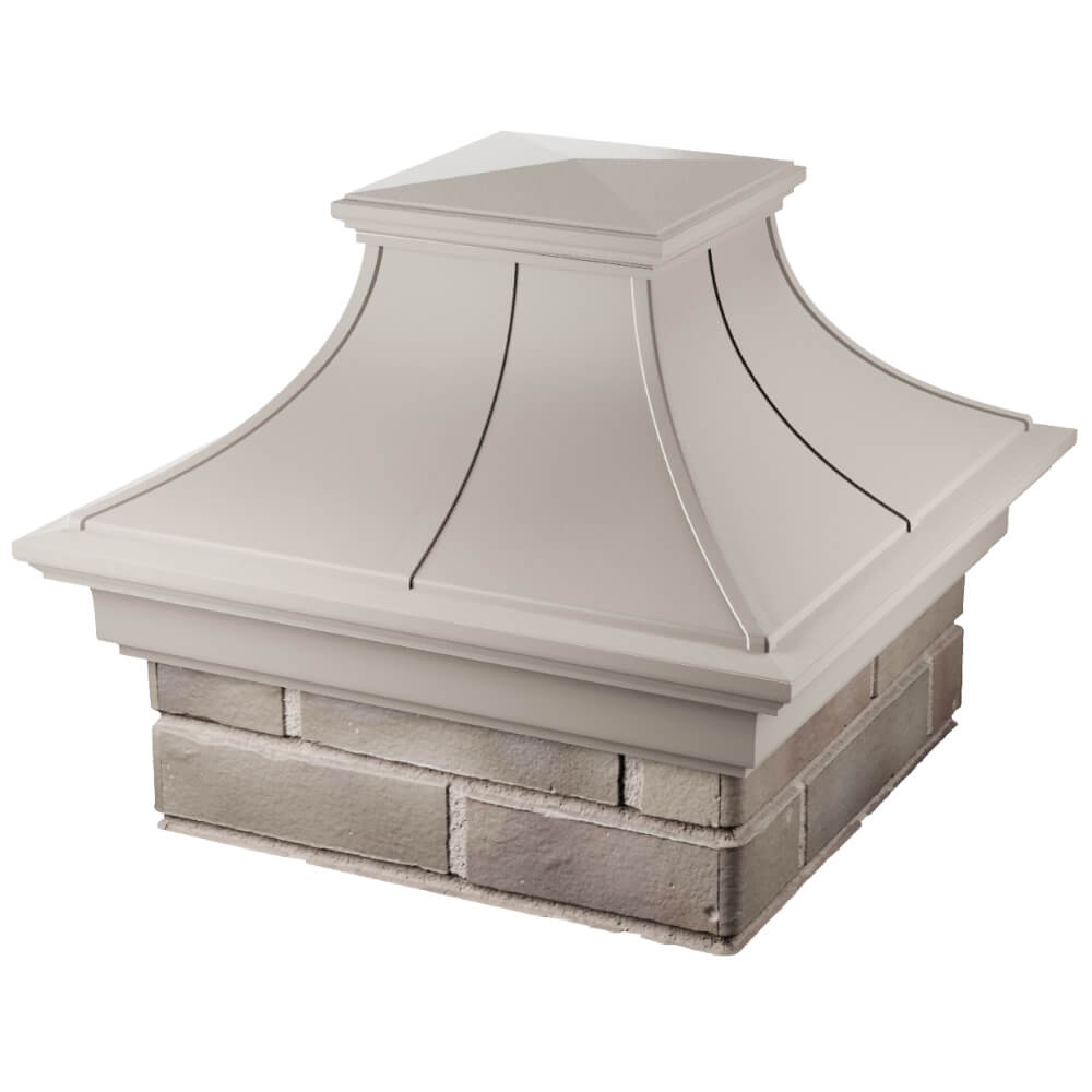 Колпак Zking Монблан Премиум Бежевый на столб 1.5х1.5 кирпича (385х385мм) в Евпатории фото