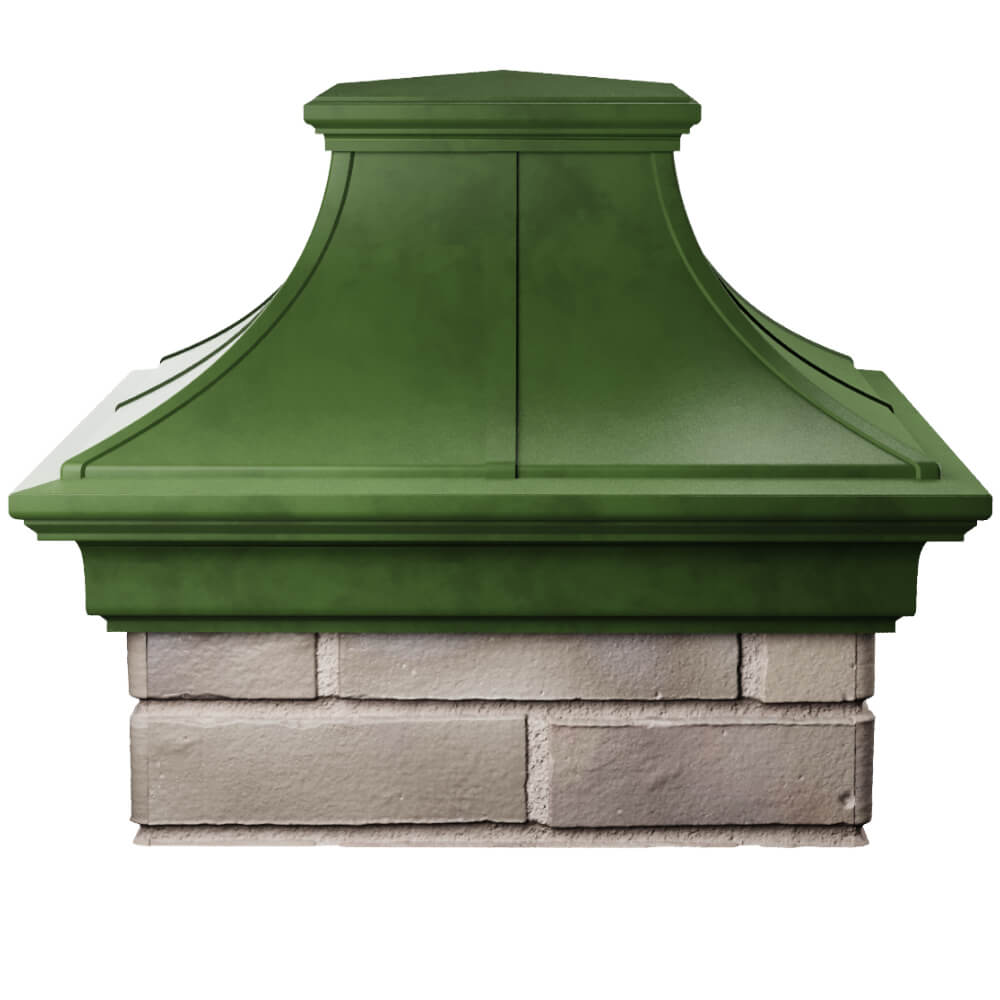 Колпак Zking Монблан Премиум Зеленый на столб 1.5х1.5 кирпича (385х385мм) Евпатория фото