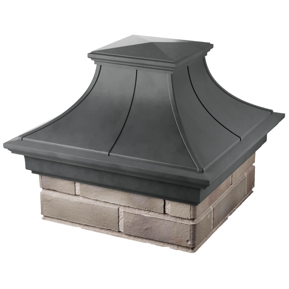 Колпак Zking Монблан Премиум Серый на столб 1.5х1.5 кирпича (385х385мм) в Евпатории фото