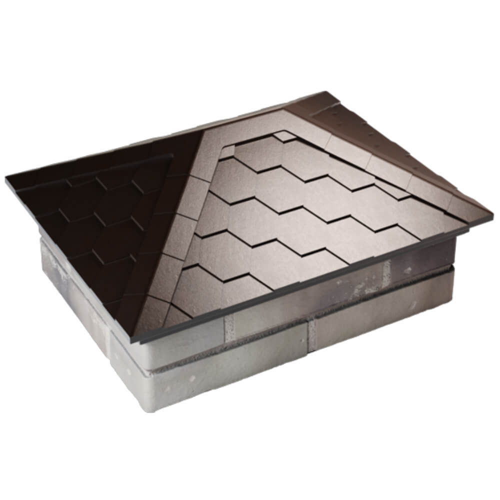 Колпак Zking Эверест Коричневый на столб 2х1.5 кирпича (520х390мм) Евпатория фото