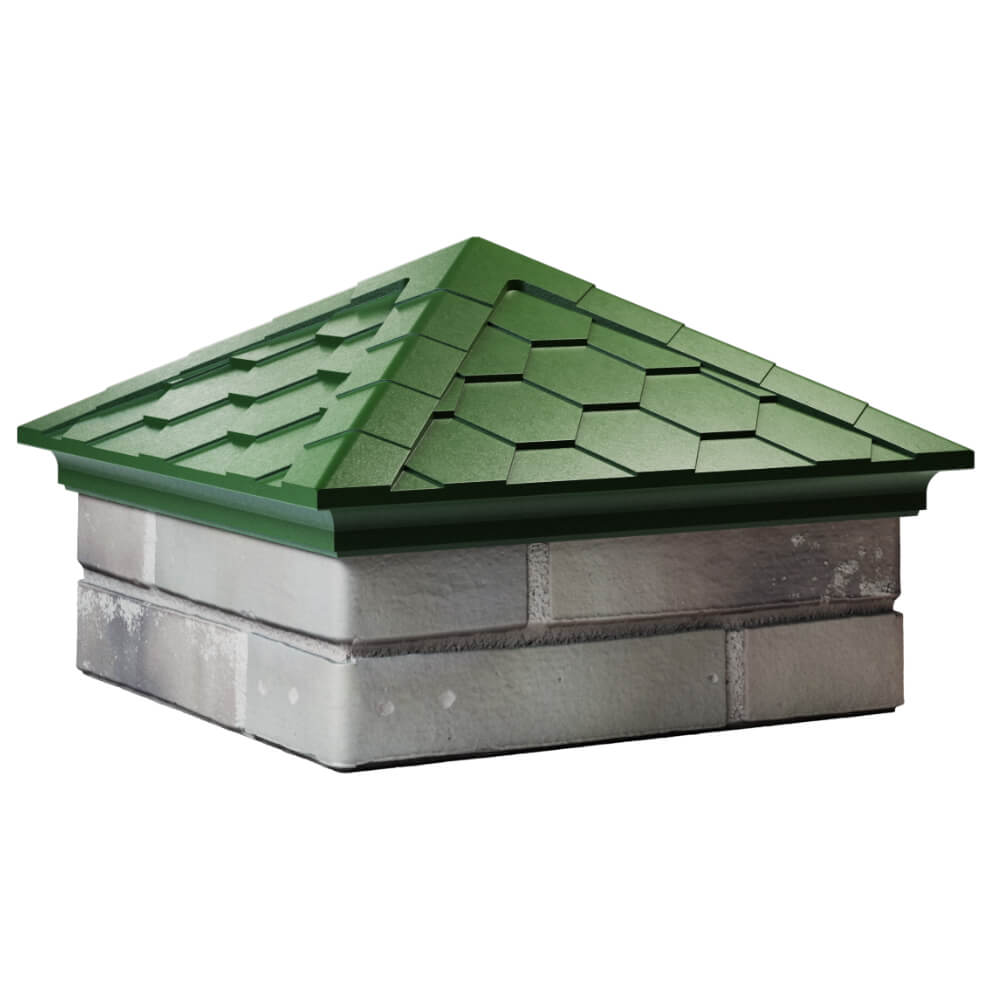 Колпак Zking Эверест Зеленый на столб 1.5х1.5 кирпича (390х390мм) в Евпатории фото