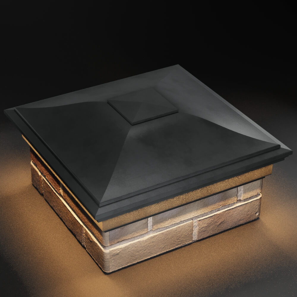 Колпак Zking Монблан Серый на столб 1.5х1.5 кирпича (385х385мм) с подсветкой в Евпатории фото