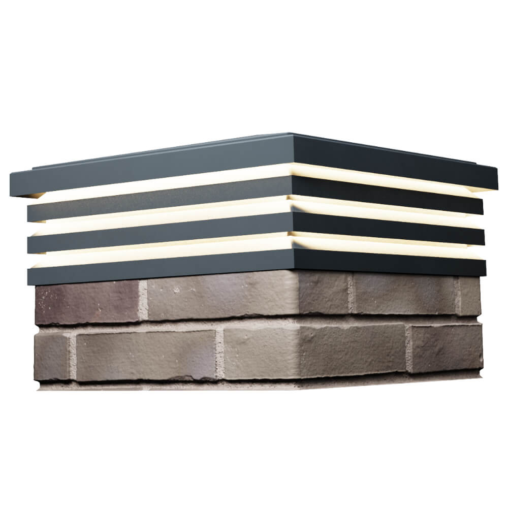 Колпак Zking Бона ХайТек Серый на столб 1.5х1.5 кирпича (385х385мм) с подсветкой в Евпатории фото