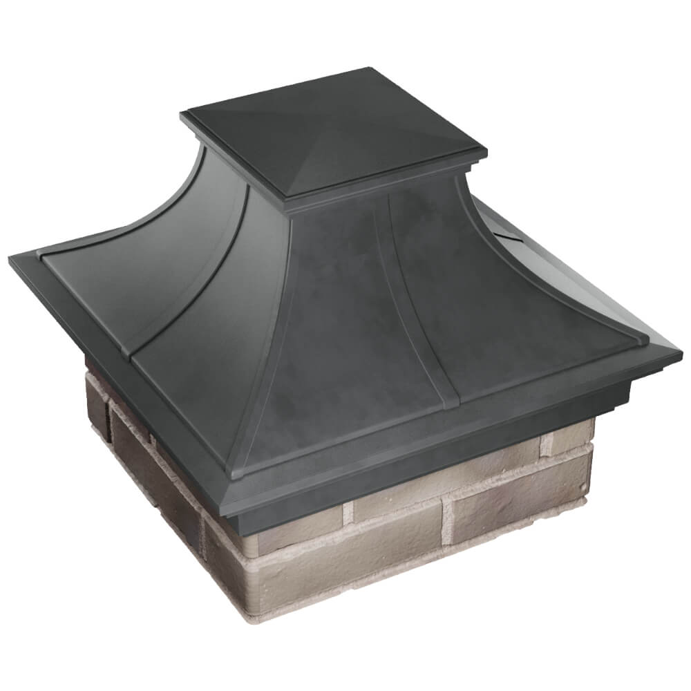 Колпак Zking Монблан Премиум Серый на столб 1.5х1.5 кирпича (385х385мм) в Евпатории фото