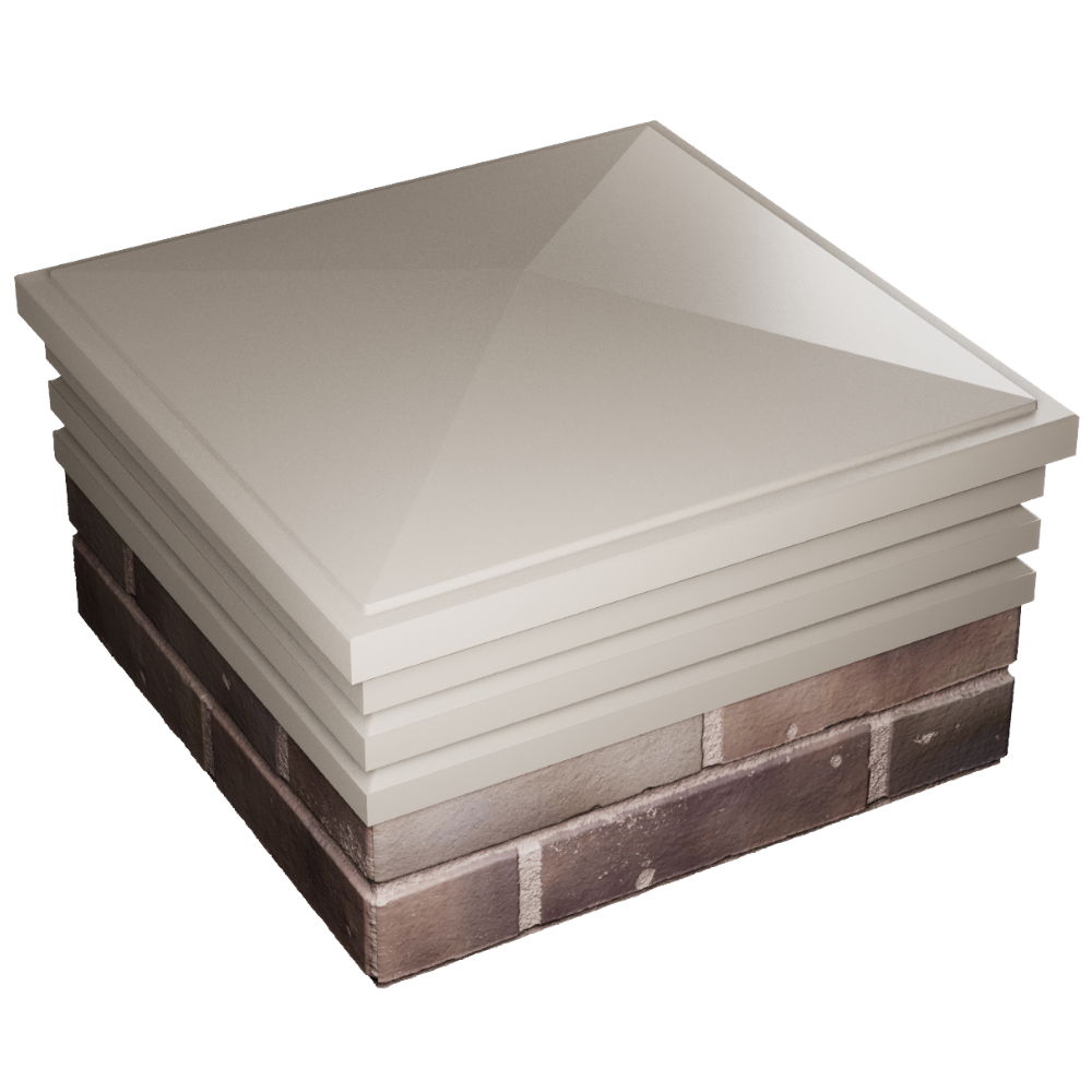 Колпак Zking Бона ХайТек Бежевый на столб 2х2 кирпича (513х513мм) в Евпатории фото