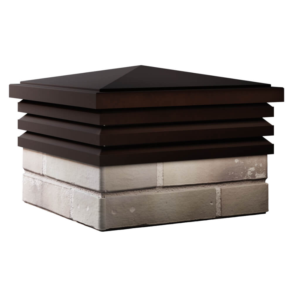 Колпак Zking Бона ХайТек Коричневый на столб 1.5х1.5 кирпича (385х385мм) в Евпатории фото